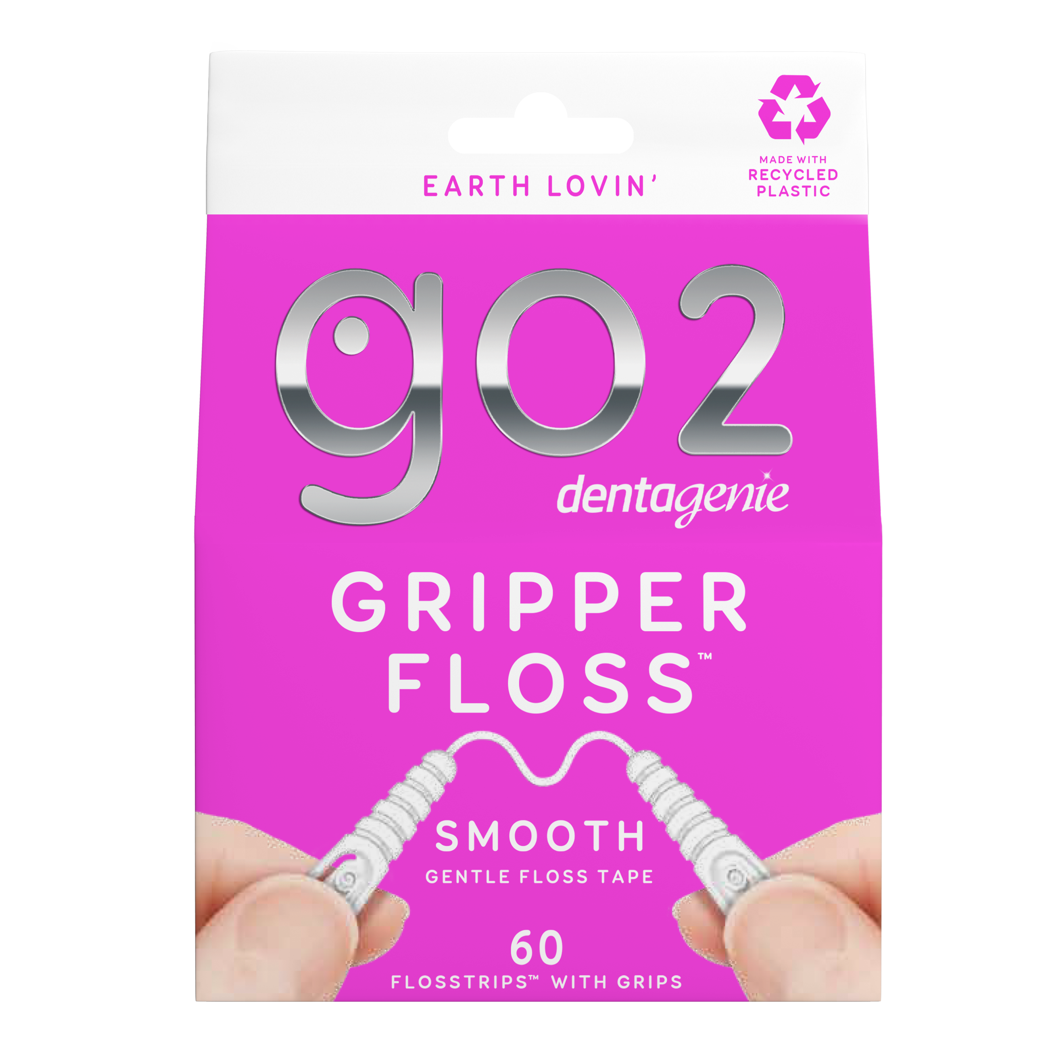 GO2 Dentagenie Gripper Smooth – 60 Flosstrips with Grips-3